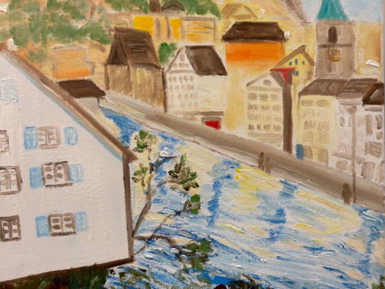 Original Impressionism Architecture Painting by Kat X