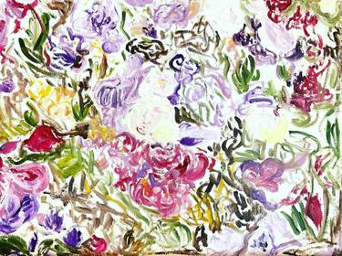 Original Abstract Expressionism Floral Paintings by Kat X