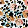 Collection Abstract modern flowers leopard cheetah