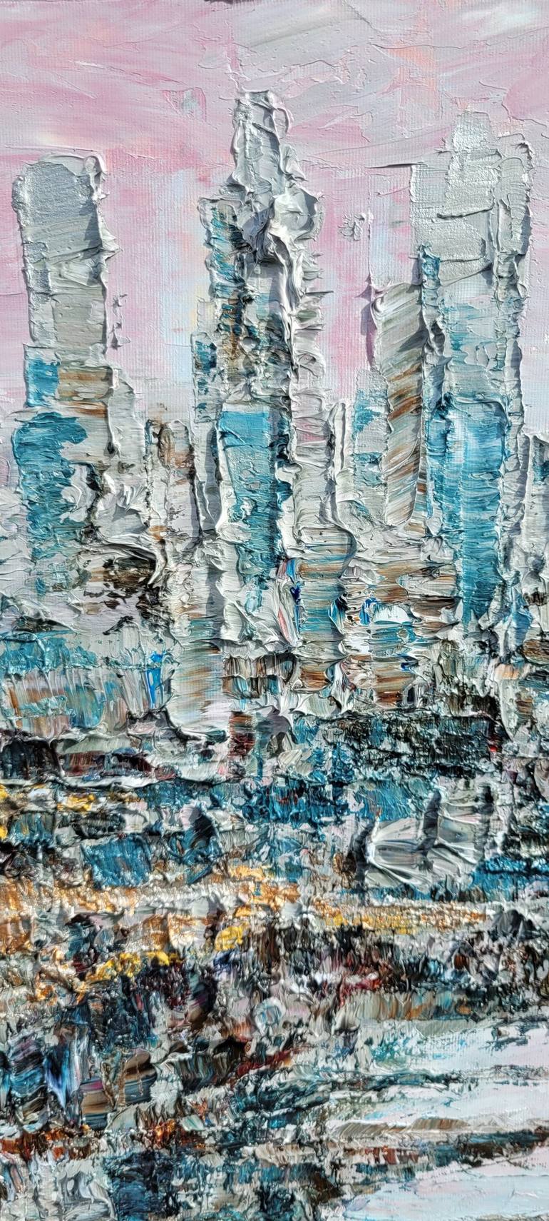 Original Abstract Cities Painting by Aleksandra Zielinska Misiun