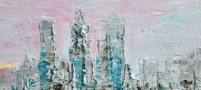 Original Abstract Cities Painting by Aleksandra Zielinska Misiun