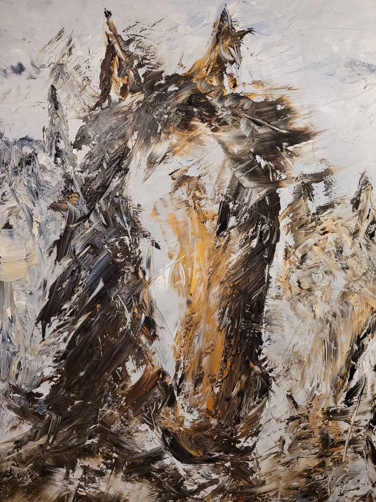 Original Abstract Horse Painting by Aleksandra Zielinska Misiun