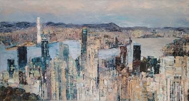 Original Abstract Cities Paintings by Aleksandra Zielinska Misiun