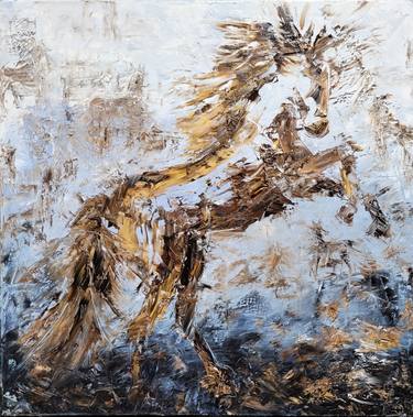 Original Abstract Horse Paintings by Aleksandra Zielinska Misiun