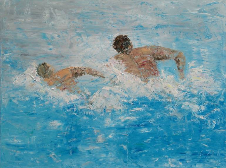 The Swimmers Painting by Aleksandra Zielinska Misiun | Saatchi Art