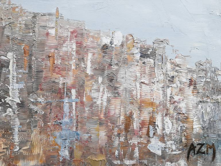 Original Abstract Cities Painting by Aleksandra Zielinska Misiun