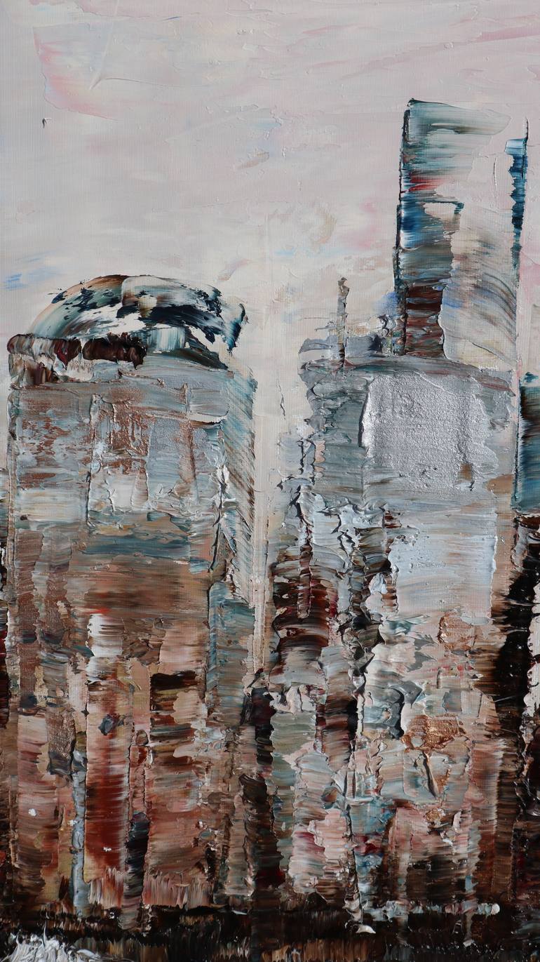 Original Abstract Cities Painting by Aleksandra Zielinska Misiun