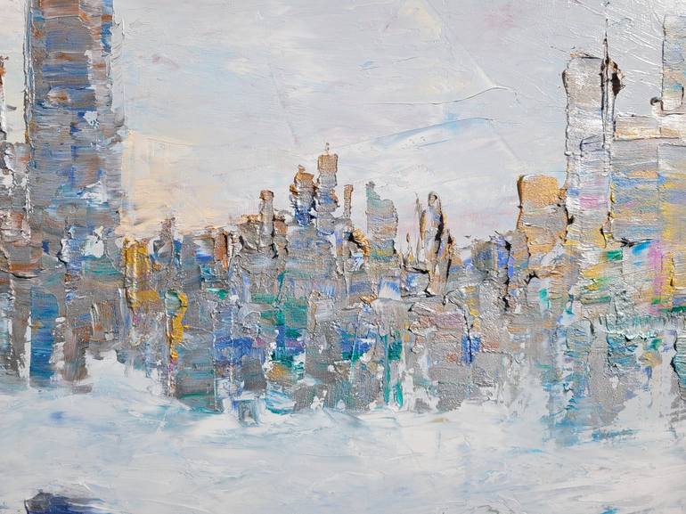 Original Abstract Cities Painting by Aleksandra Zielinska Misiun