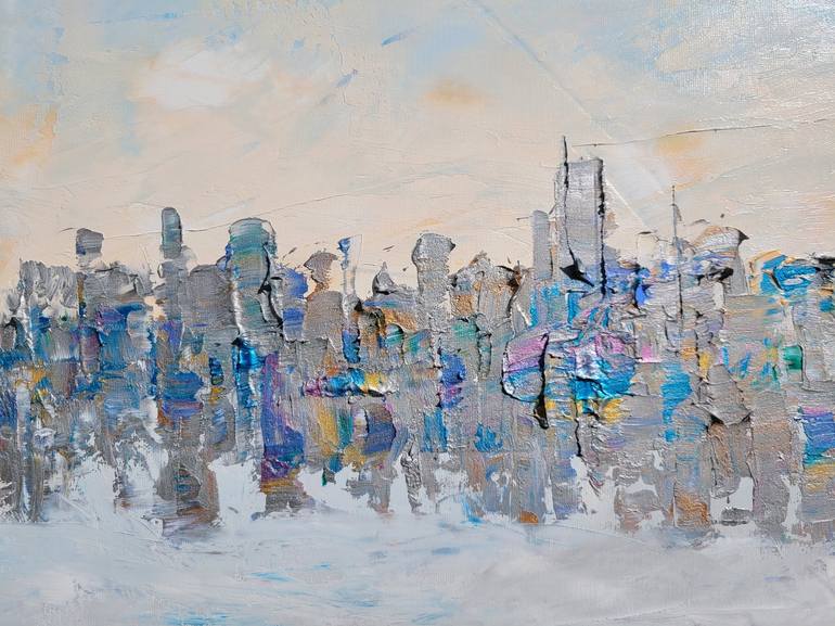 Original Abstract Cities Painting by Aleksandra Zielinska Misiun