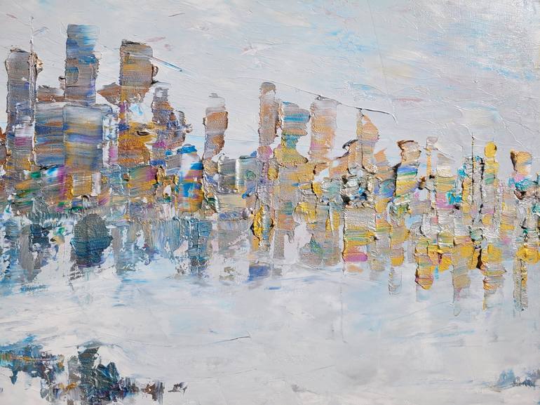 Original Abstract Cities Painting by Aleksandra Zielinska Misiun