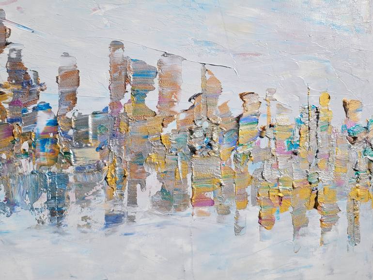 Original Abstract Cities Painting by Aleksandra Zielinska Misiun