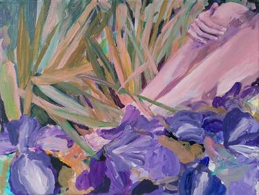 Sitting in violet irises thumb