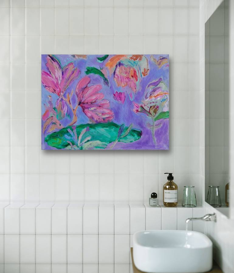 Original Abstract Floral Painting by Zuzana Petrakova