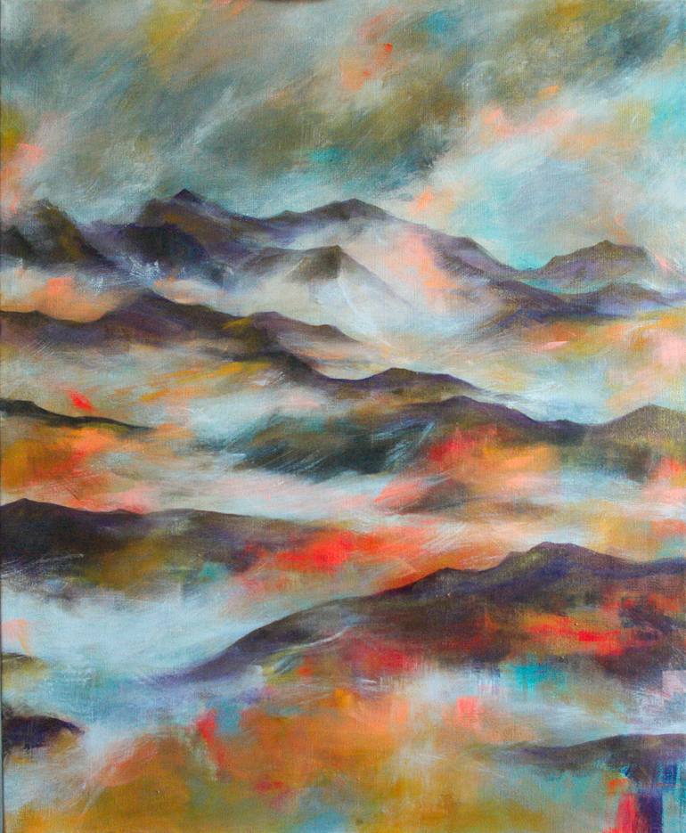 Original Abstract Landscape Painting by Zuzana Petrakova