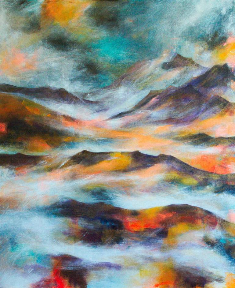 Original Abstract Landscape Painting by Zuzana Petrakova