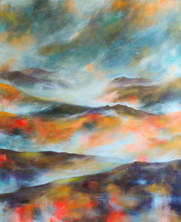 Original Abstract Landscape Painting by Zuzana Petrakova