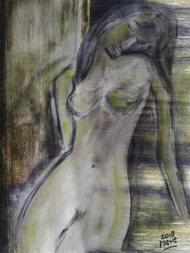Print of Expressionism Nude Mixed Media by Mart Van Zwam