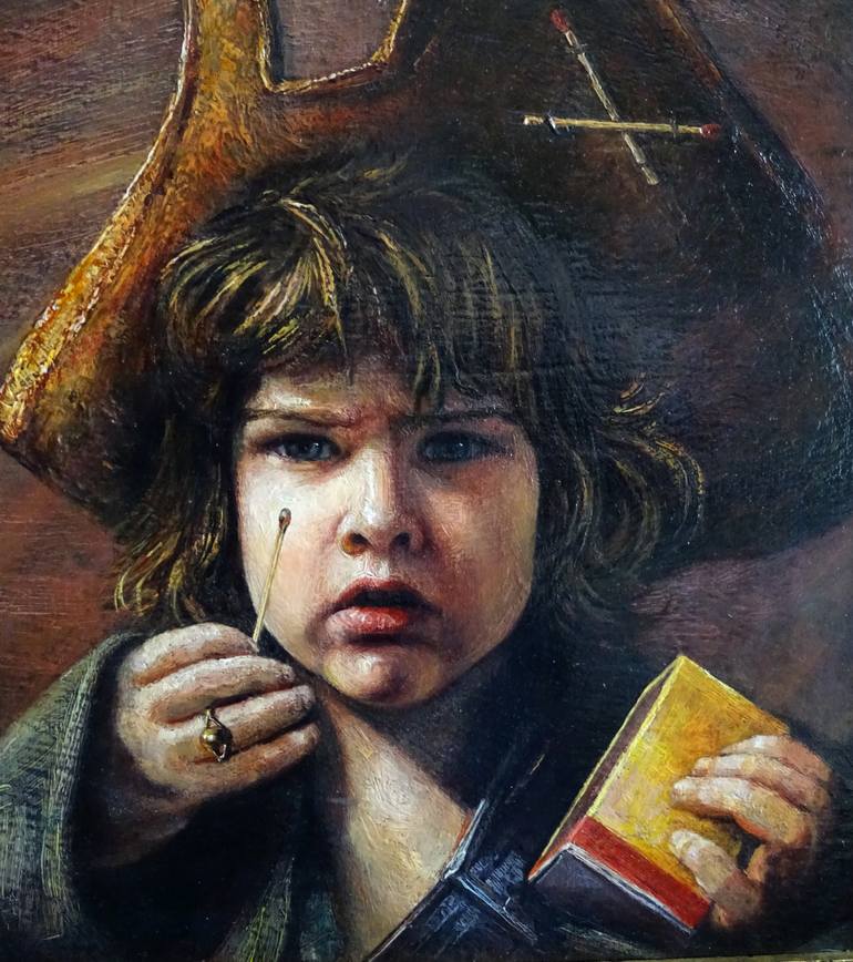 Original Figurative Children Painting by Alexandre Barbera-Ivanoff