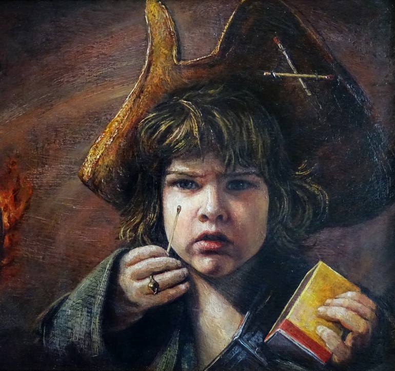 Original Figurative Children Painting by Alexandre Barbera-Ivanoff