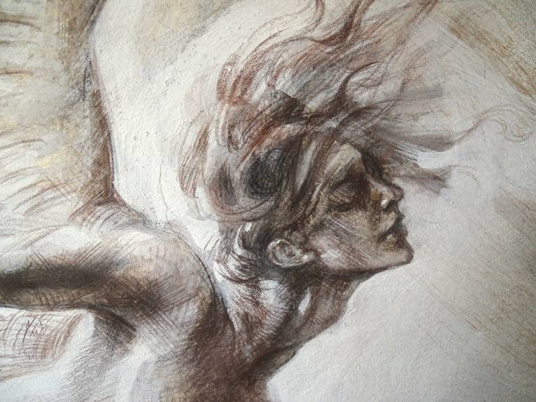 Original Figurative Nude Drawing by Alexandre Barbera-Ivanoff