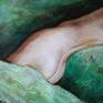Woman waking up in an emerald bed.
Alla prima painting on paper.
To frame under glass.