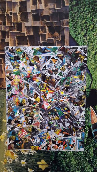 Original Abstract Expressionism Abstract Collage by Steven Vance Banda