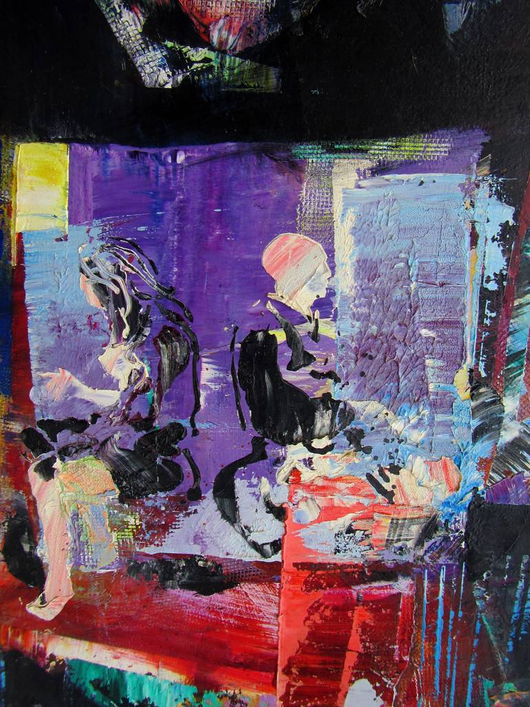 Original Abstract Expressionism Garden Painting by Thomas Merwin