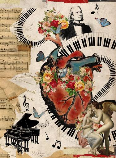 Print of Surrealism Love Collage by Santi Permana