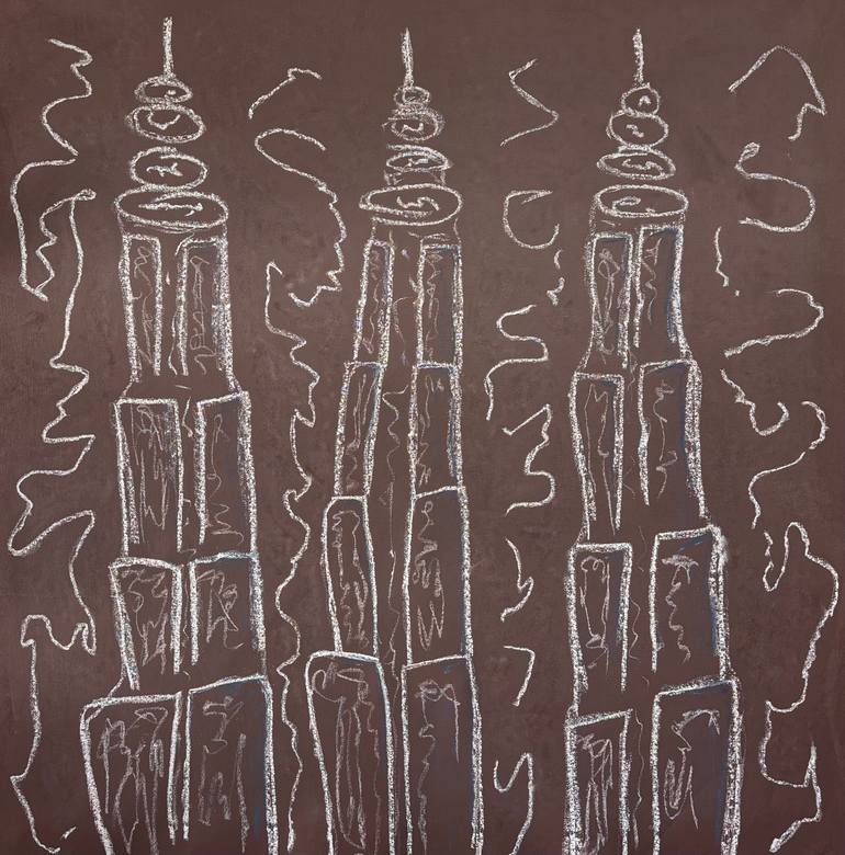 Original Architecture Painting by Andrew Lennon | Abstract Expressionism Art on Canvas | 3 CONFIRMED BUILDINGS