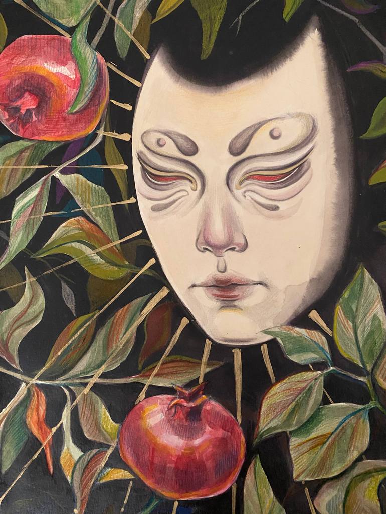 Original Surrealism Botanic Painting by Elina Chopei