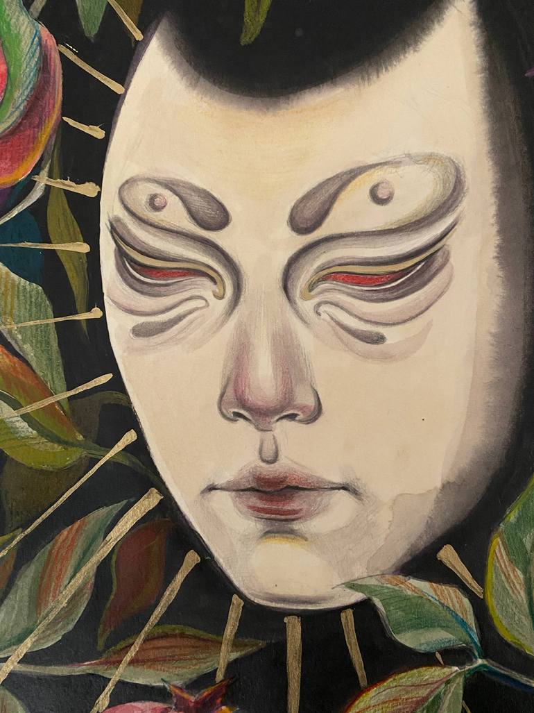 Original Surrealism Botanic Painting by Elina Chopei