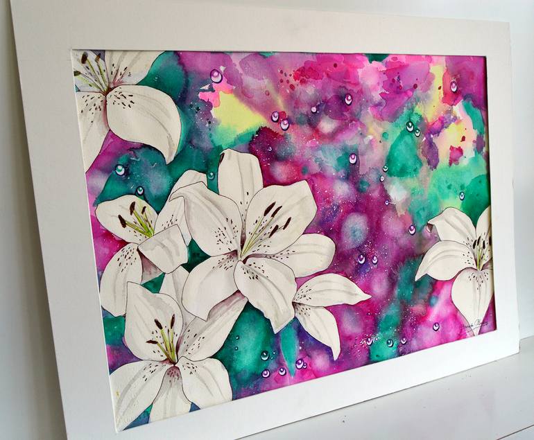 Original Abstract Expressionism Floral Painting by Amanda Abanses