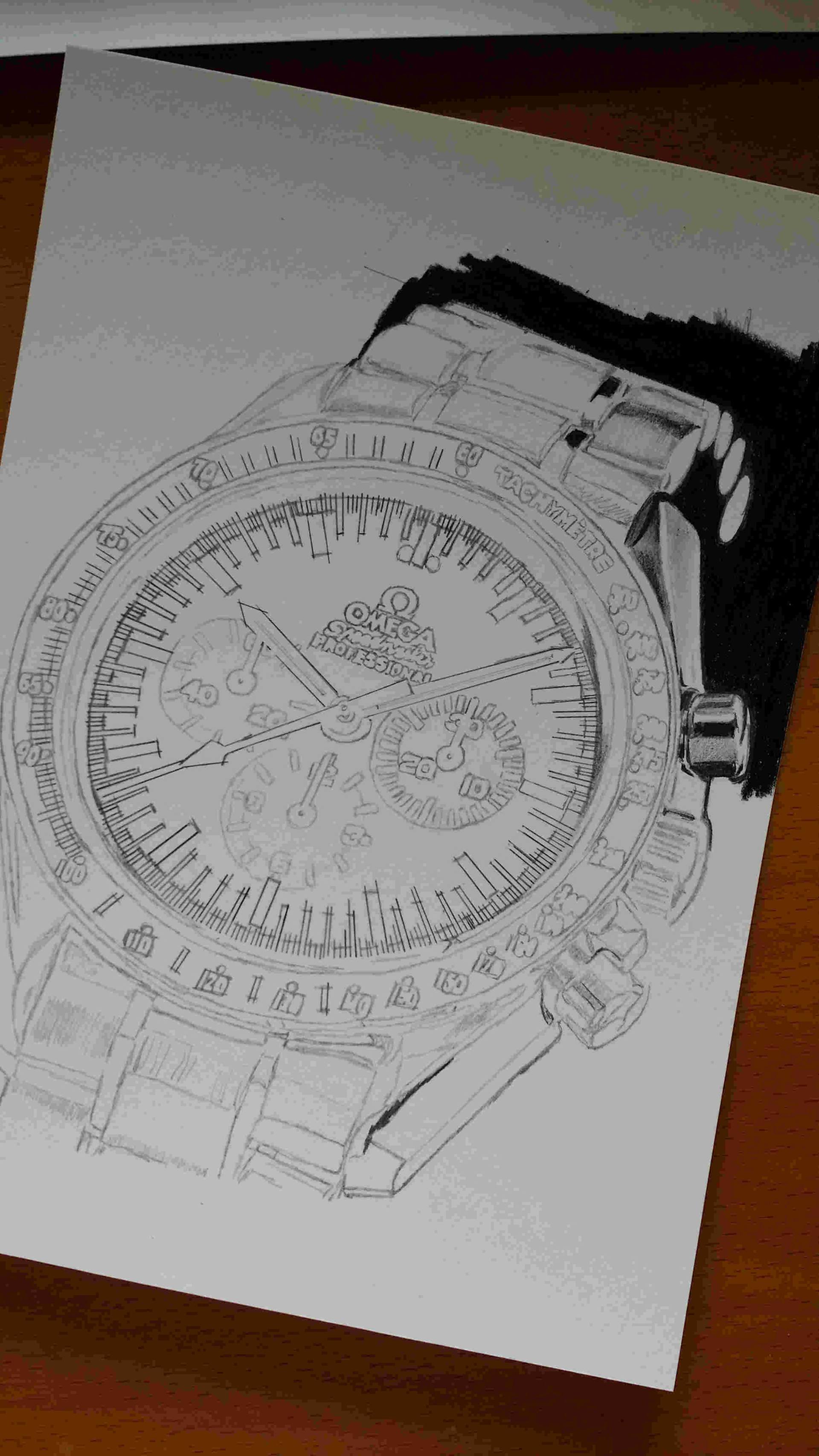 omega speedmaster drawing