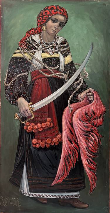 Original Folk Women Painting by Iryna Fartukh