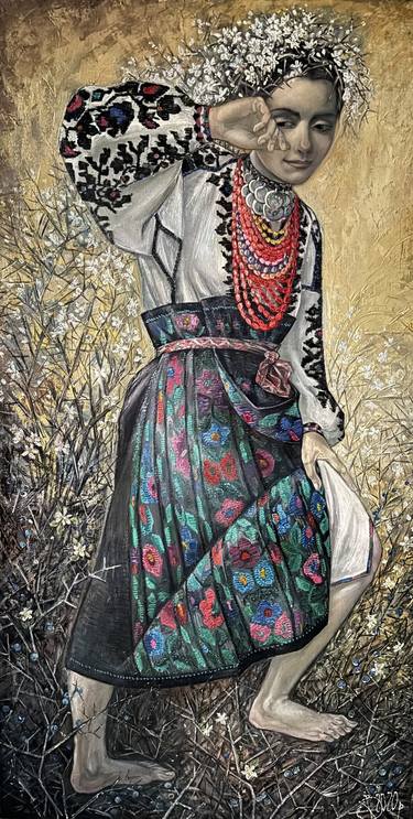 Original Folk Women Painting by Iryna Fartukh