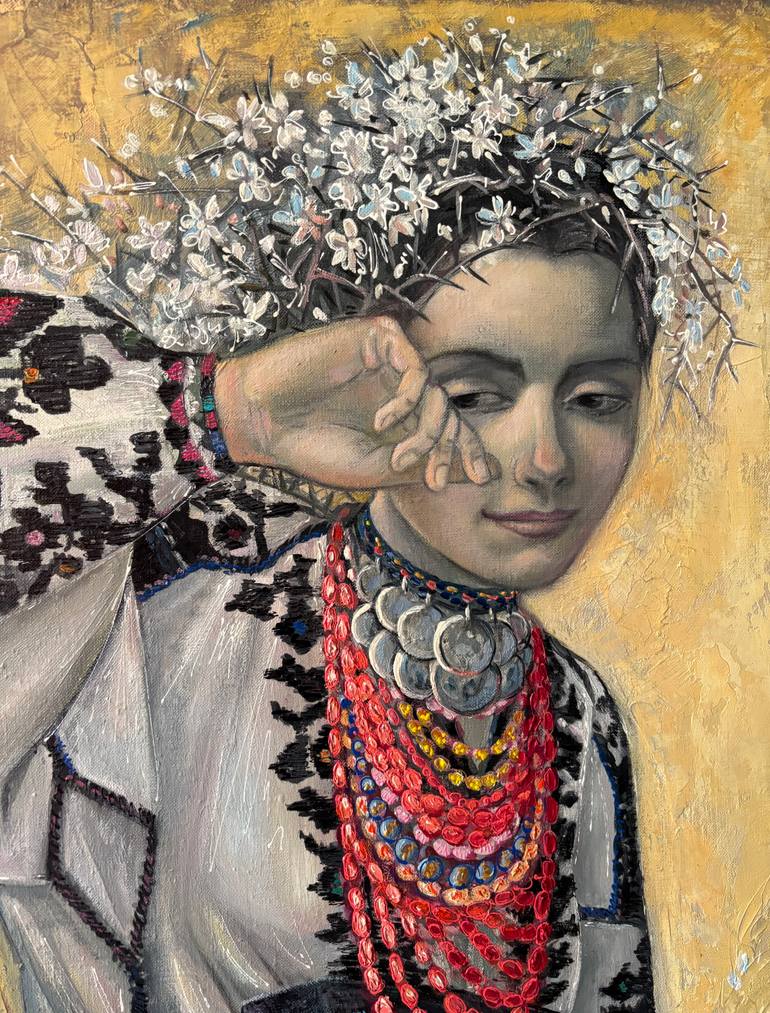 Original Folk Women Painting by Iryna Fartukh