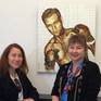Left Artist-Miriam Cabello with Gallerist celebrating the sale of Dave Sands