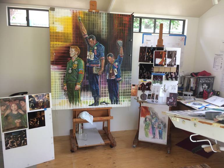 Original Documentary Sports Painting by Miriam Cabello