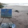 I painted this on Whitby beach looking towards Sandsend.  I was particularly attracted by the reflection of the lower sky in the wet beach.  It's a proper plein-air painting, painted on the spot.