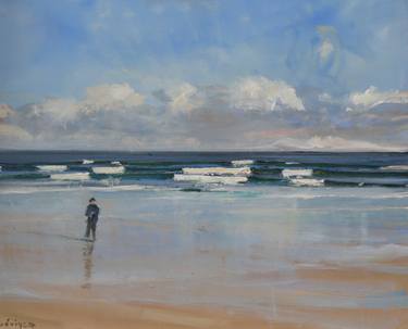 Original Impressionism Seascape Painting by Malcolm Ludvigsen