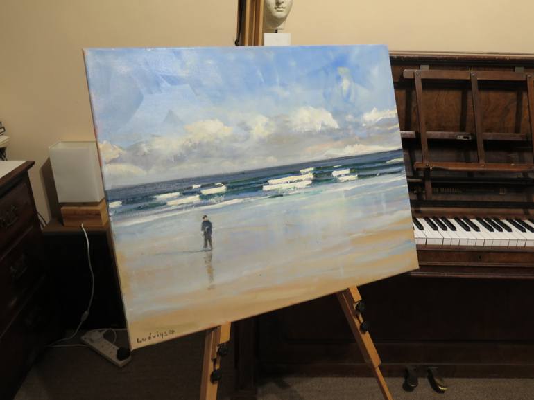 Original Impressionism Seascape Painting by Malcolm Ludvigsen