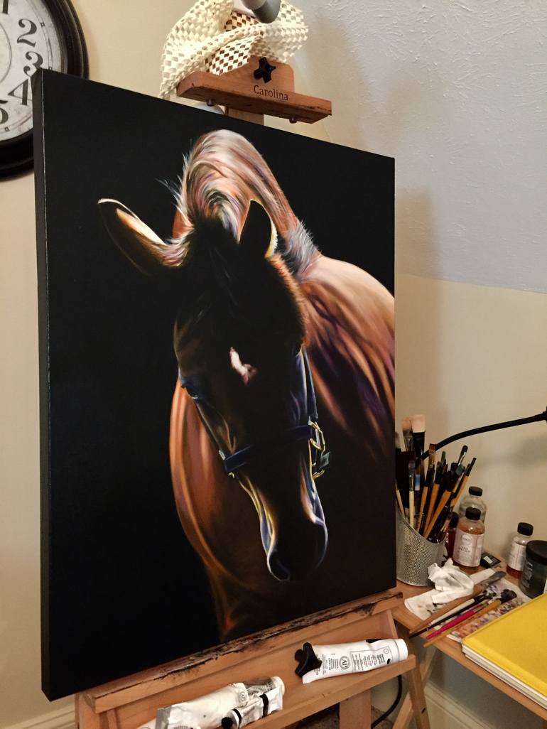 Original Fine Art Horse Painting by Karen Broemmelsick