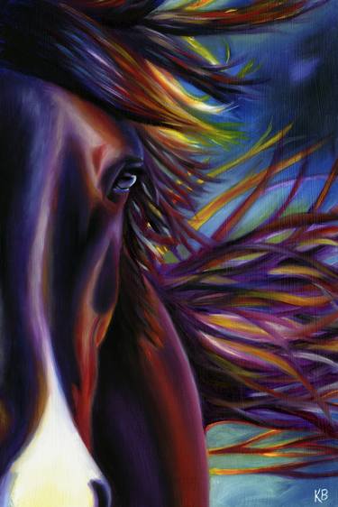 Print of Expressionism Horse Paintings by Karen Broemmelsick