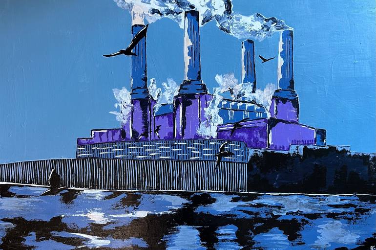 Original Architecture Painting by Jana Kiripolska | Abstract Expressionism Art on Canvas | Battersea