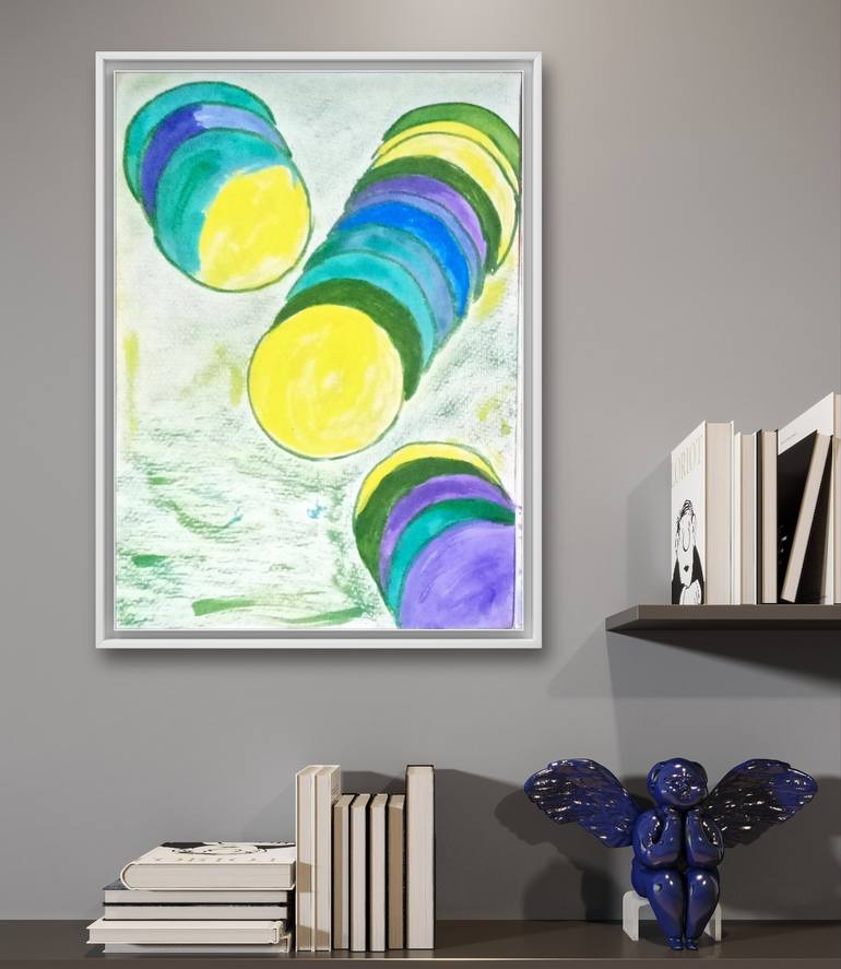 Original Abstract Seascape Drawing by Mirna Arifin