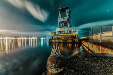 Maritime crane at night - Limited Edition of 3 thumb
