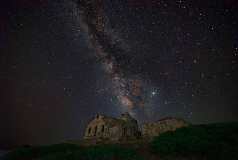 Original Landscape Photography by Fabrizio Fadda Scimansky | Other Art on Paper | Milky way at the old lighthouse - Limited Edition of 10