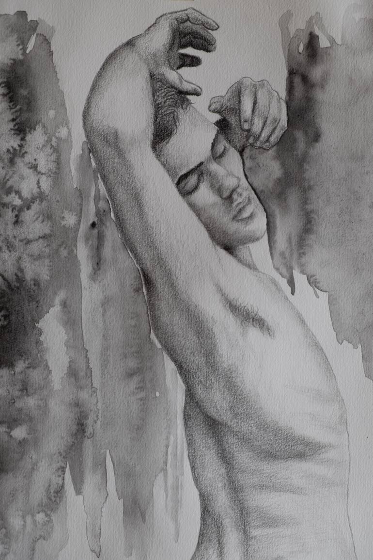 Original Conceptual Nude Drawing by Alfredo Furiati