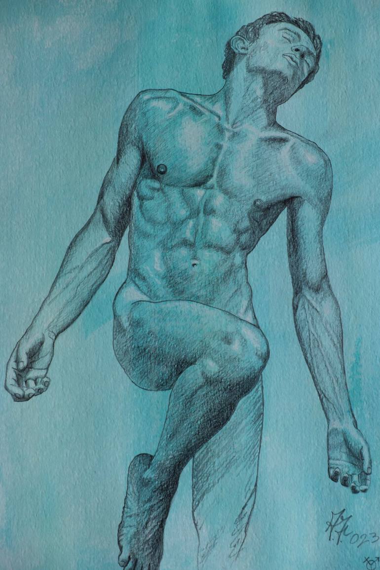 Original Conceptual Nude Drawing by Alfredo Furiati