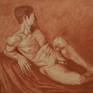 Studio di nudo maschile sanguigna su carta.la sanguigna è di grande effetto plastico per la resa della forma anatomica del corpo 
la bellezza del corpo maschile si offre senza veli e senza pudore allo spettatore in tutta la sua armonia  
Study of male nude on paper. Blood  pencil is of great plastic effect for the rendering of the anatomical shape of the body
the beauty of the male body offers itself without veils and without modesty to the viewer in all its harmony
